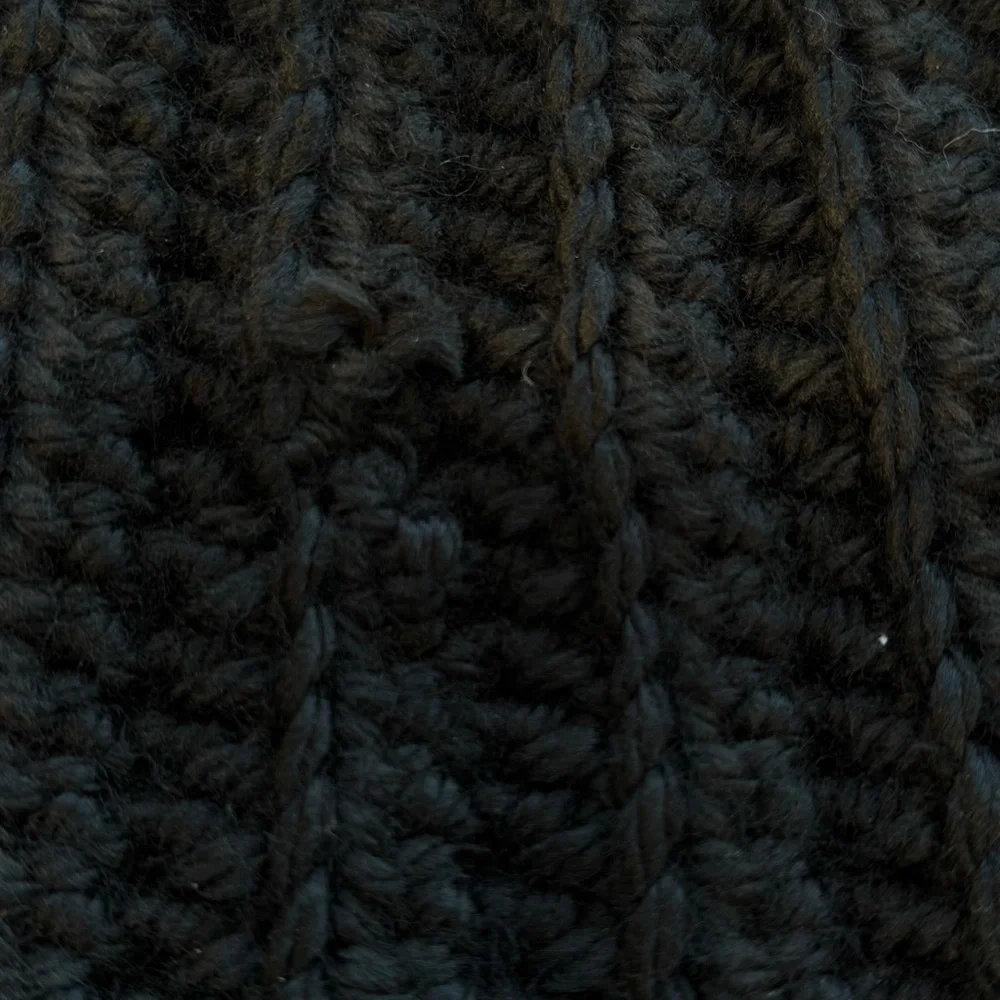 Chunky Black Hand Crocheted Beanie